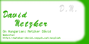 david metzker business card