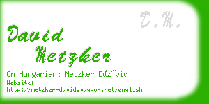 david metzker business card
